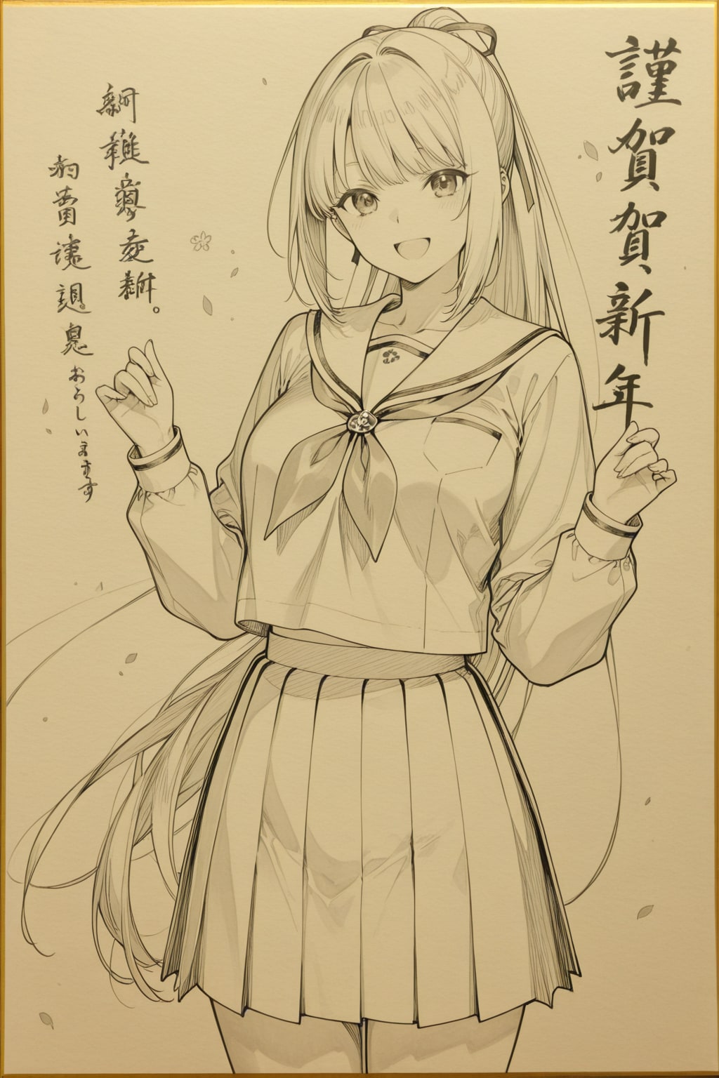 日本画で描く「学園祭のヒロイン」