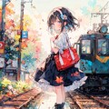 駅と制服の少女 7枚目