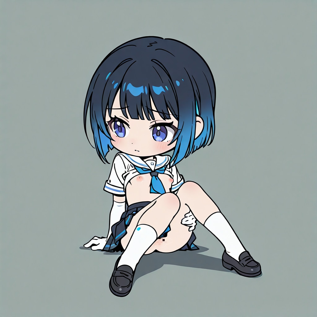 半裸女学生