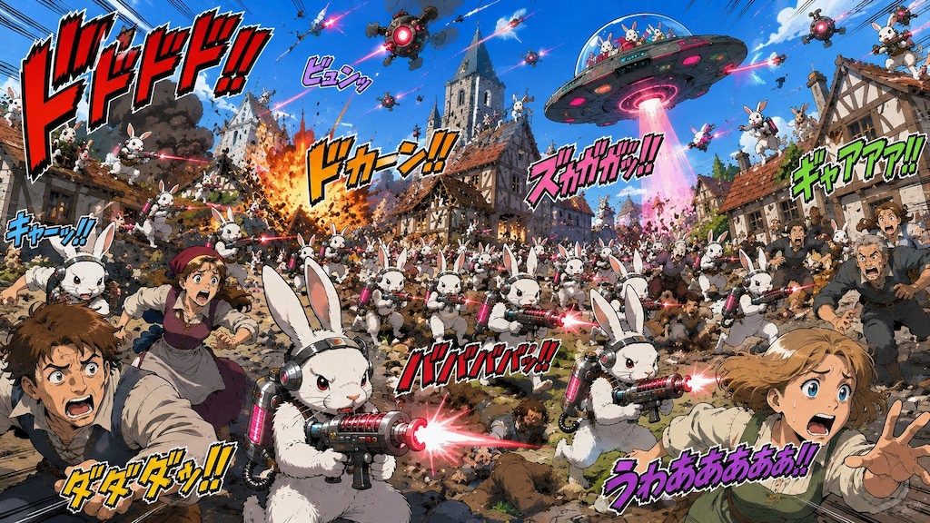 ウサギがせめてきたぞっ