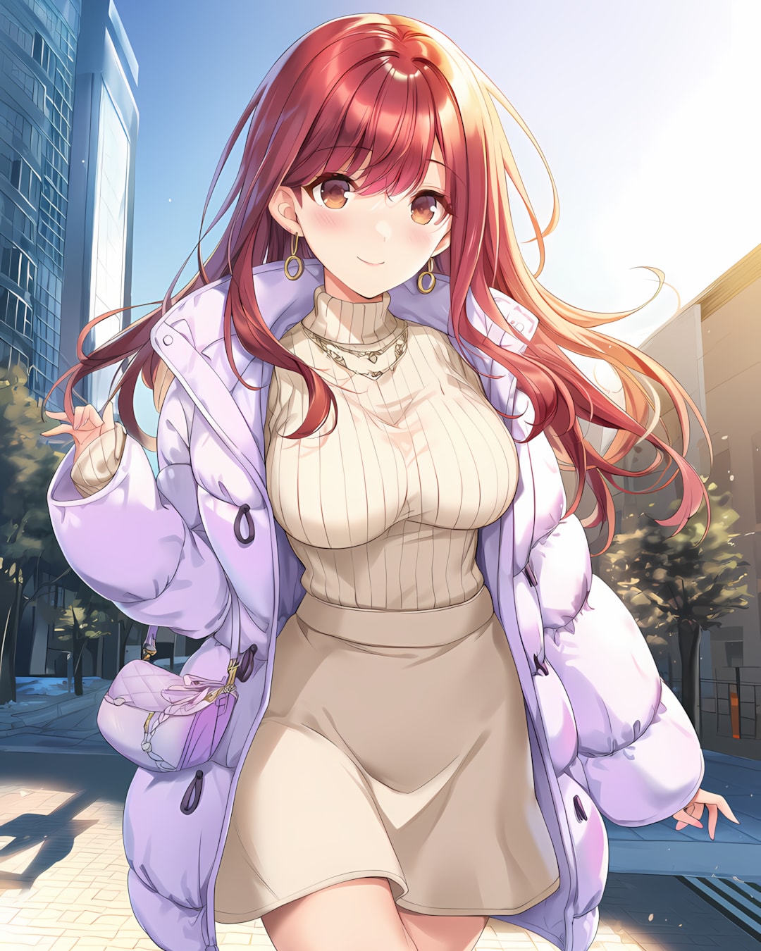 ❄️ラベンダーダウン朝通勤♡ | の人気AIイラスト・グラビア