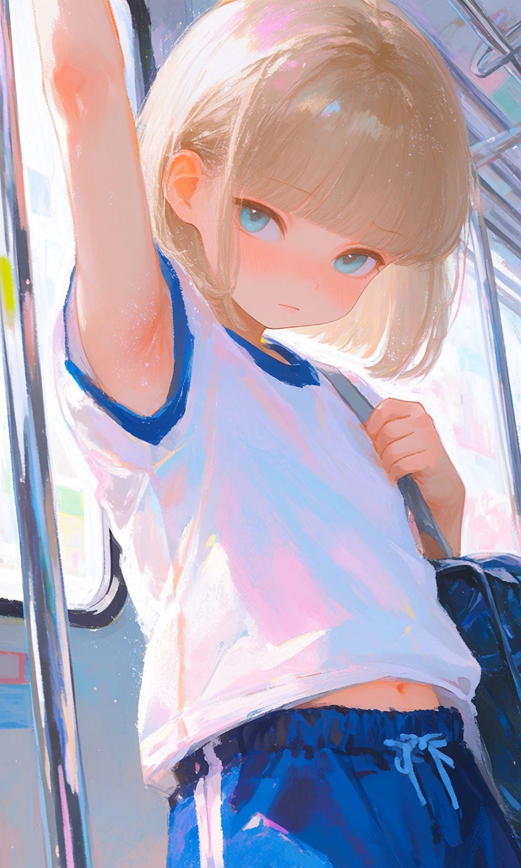 金髪碧眼女子高生