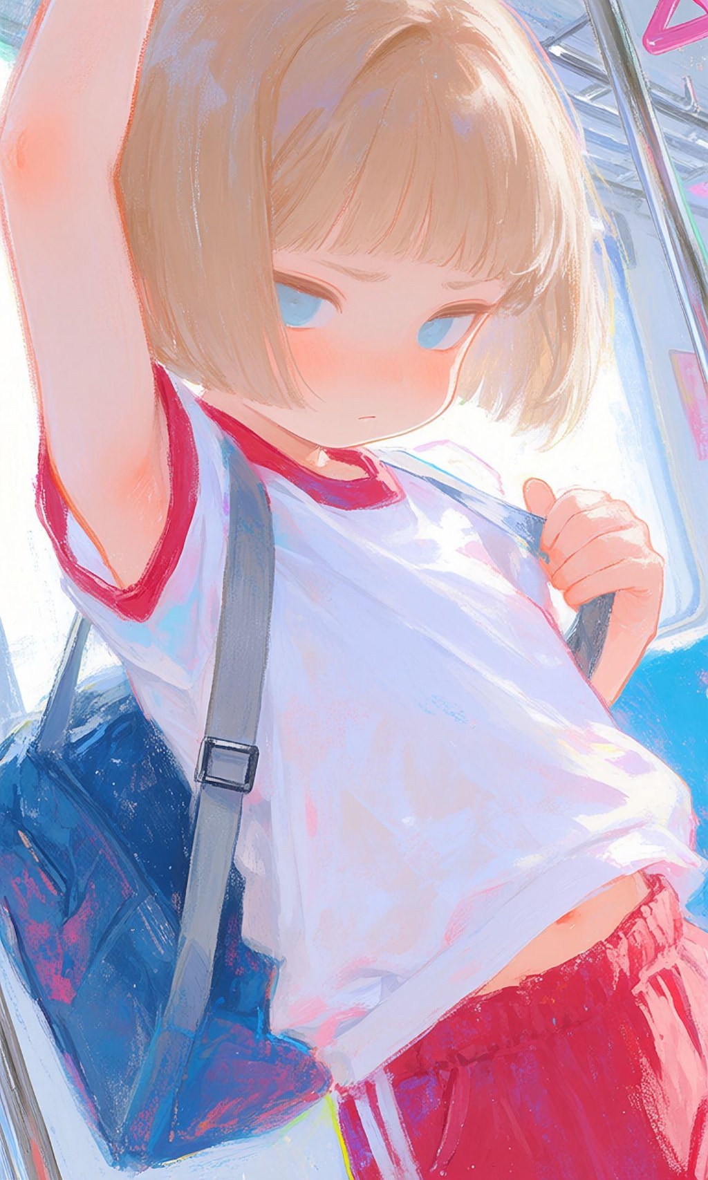 金髪碧眼女子高生