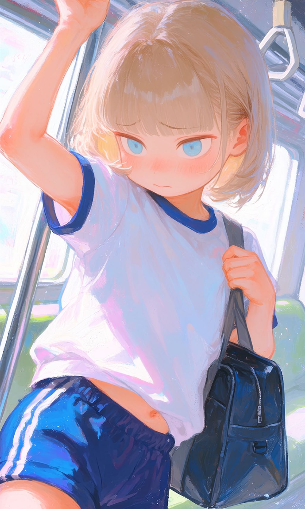 金髪碧眼女子高生