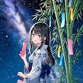 七夕の女の子 2枚目