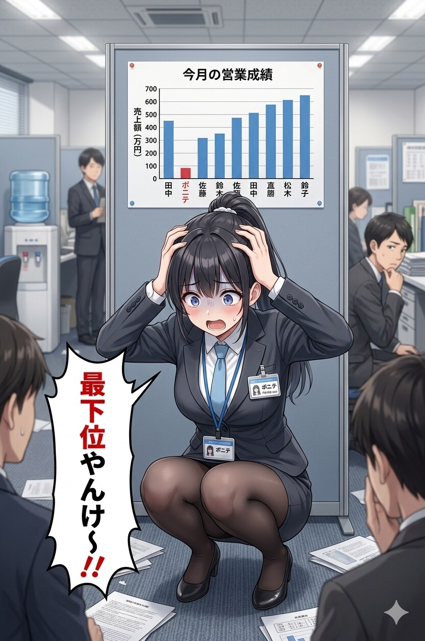 営業成績が最下位だったポニテさん（関西人）