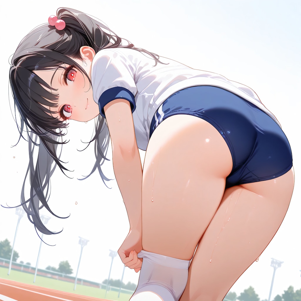 黒髪ツインテのブルマ娘　~ 黒髪ボブのブルマ娘６６ ~