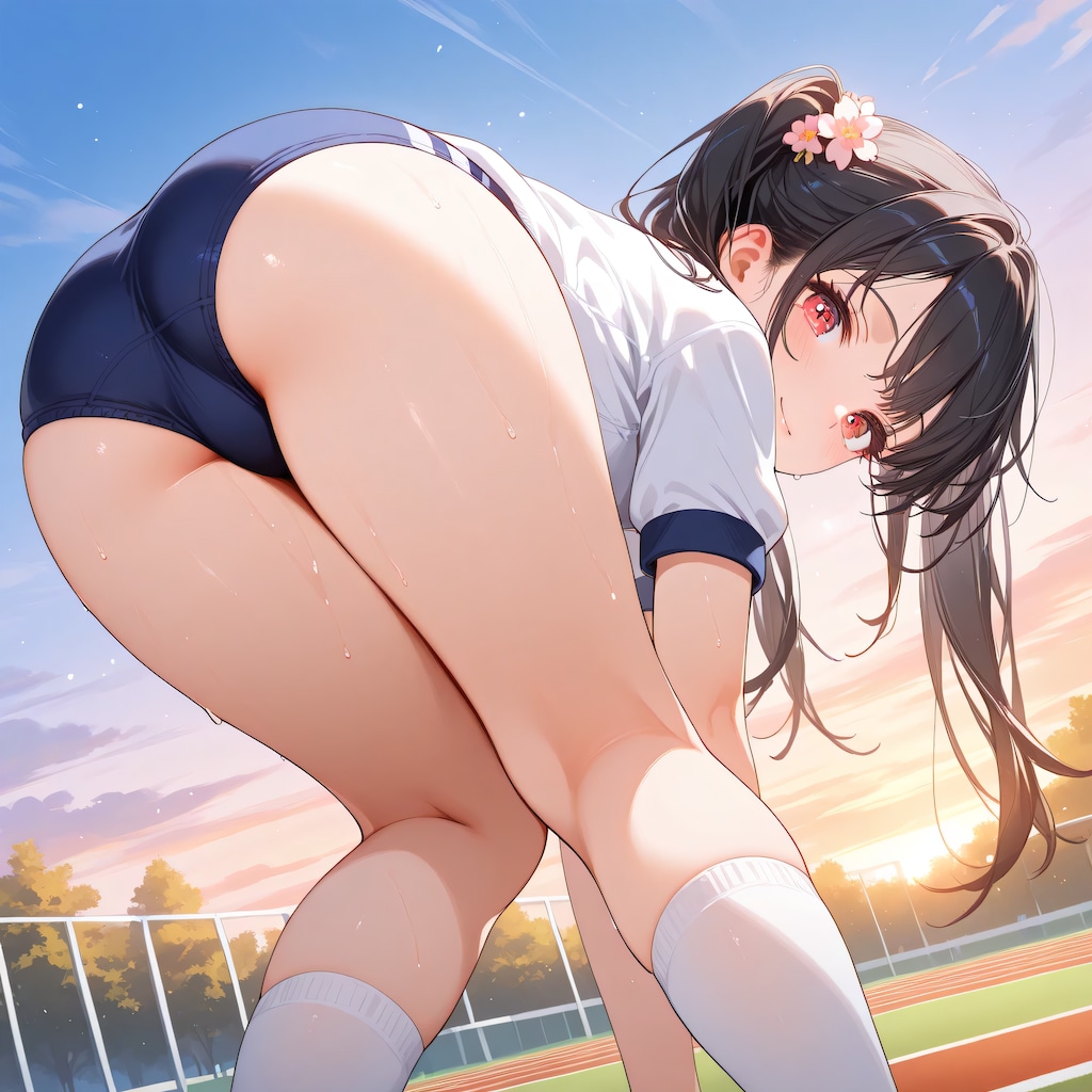 黒髪ツインテのブルマ娘　~ 黒髪ボブのブルマ娘６６ ~