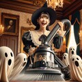 新型掃除機にご満悦の魔女 3枚目