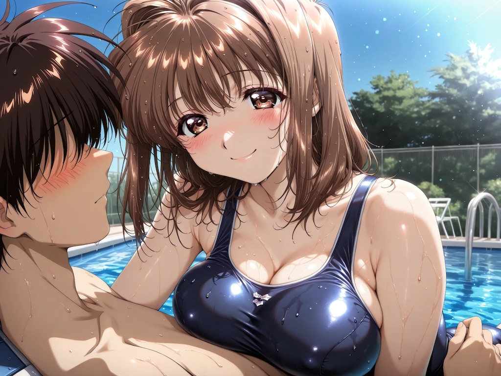 恋に〇ちたら 河〇理恵（プール編・横長画像）3