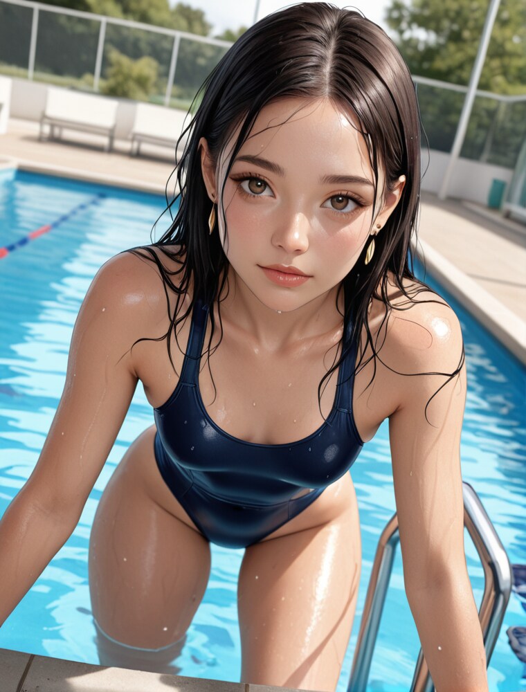 プールの授業は気持ちいいね