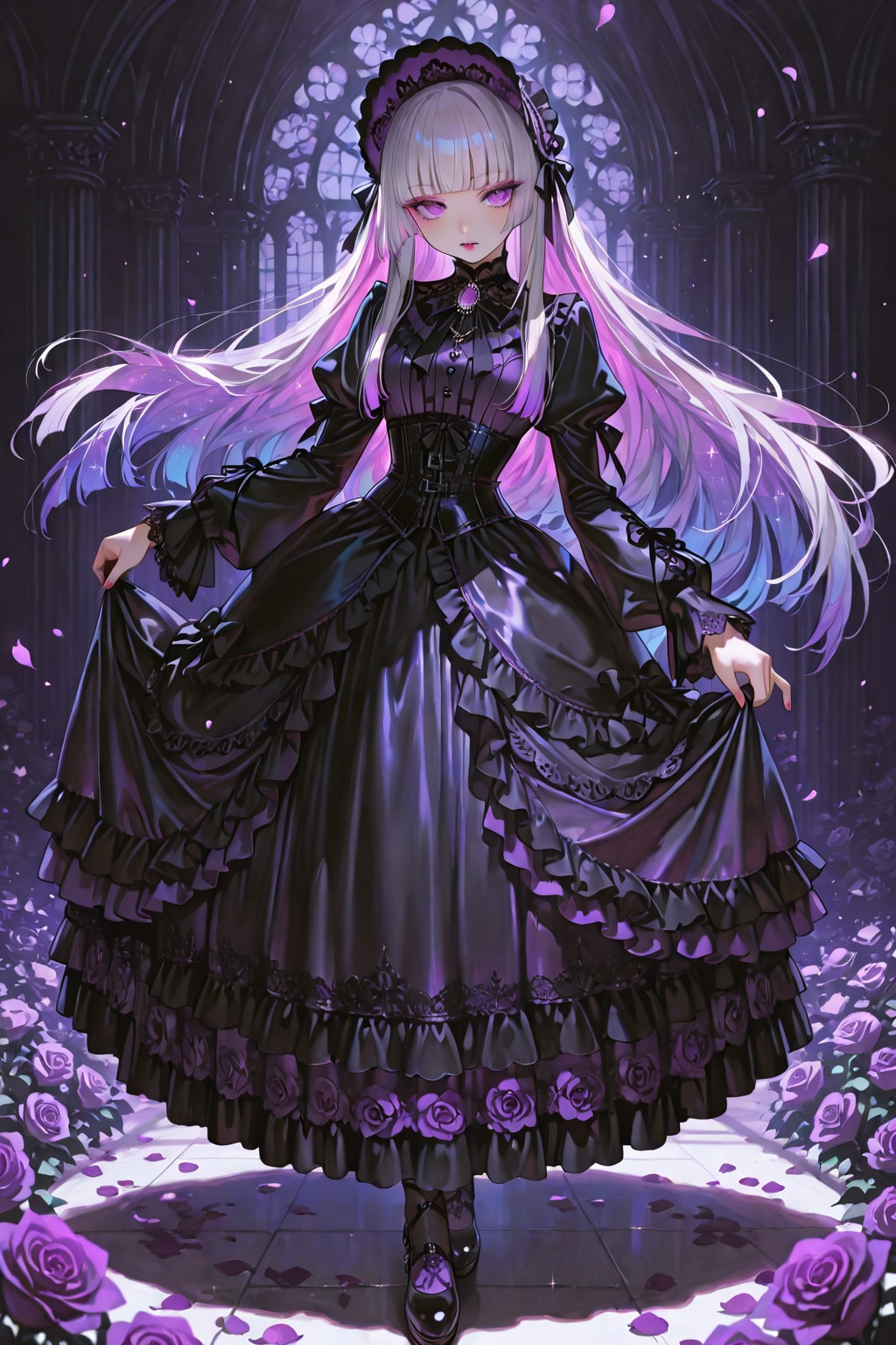 紫のゴスロリ少女。