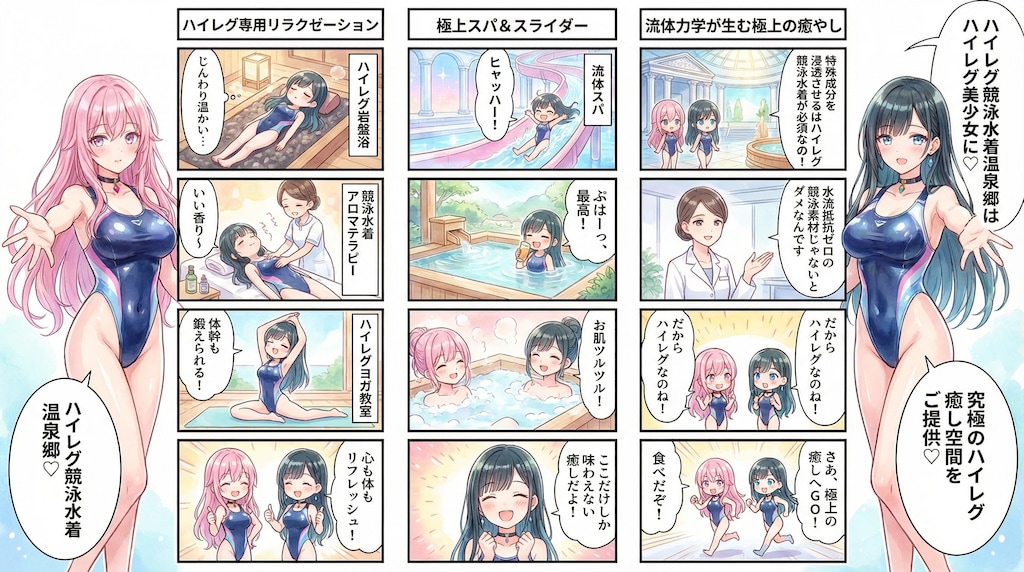ちちぷい内にある♪ハイレグ競泳水着美少女だけが立ち寄れる隔離理想空間！「ハイレグ競泳水着温泉郷」