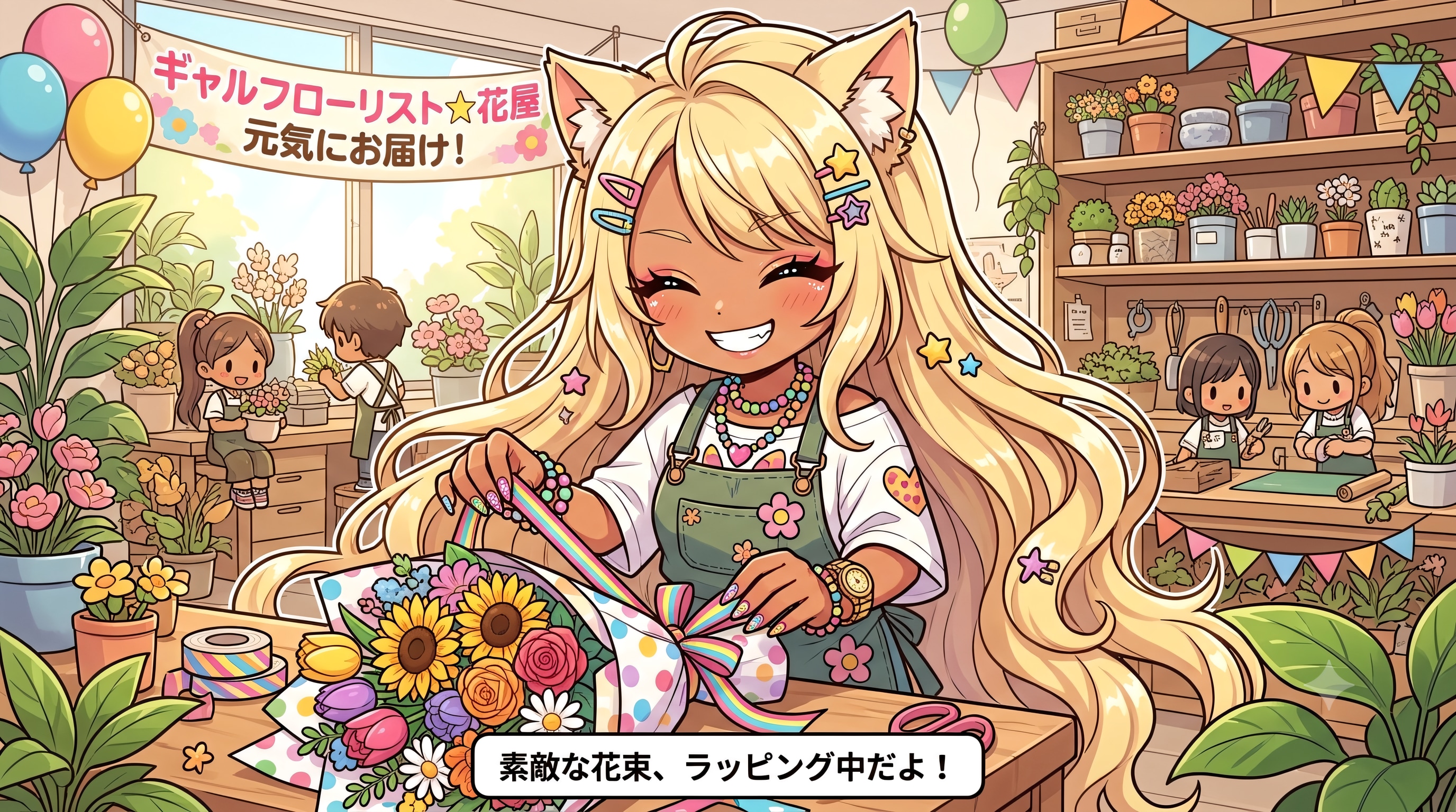 ちびギャルが居る【#けもみみ花屋にようこそ】２