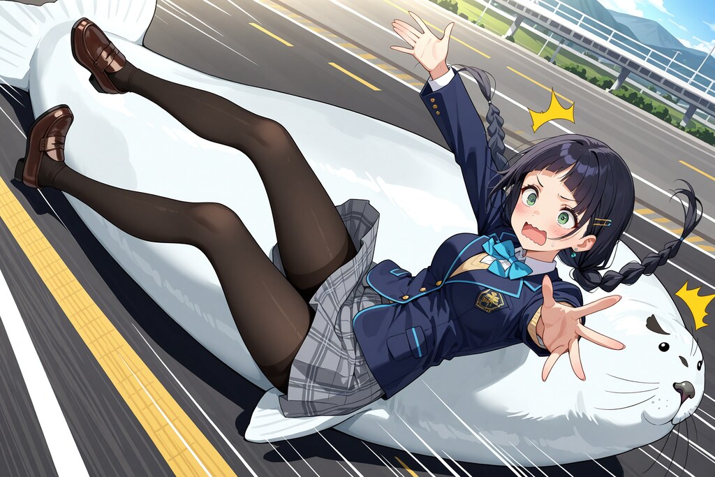 疾走アザラシからコケるこよみちゃん