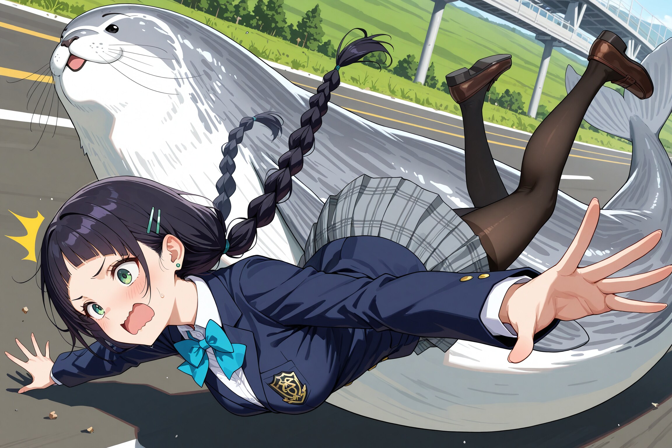 疾走アザラシからコケるこよみちゃん