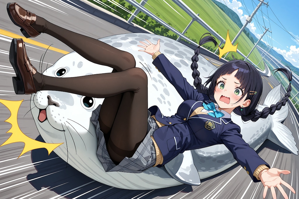 疾走アザラシからコケるこよみちゃん