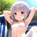 マイクロビキニの銀髪娘（R-18） 5枚目
