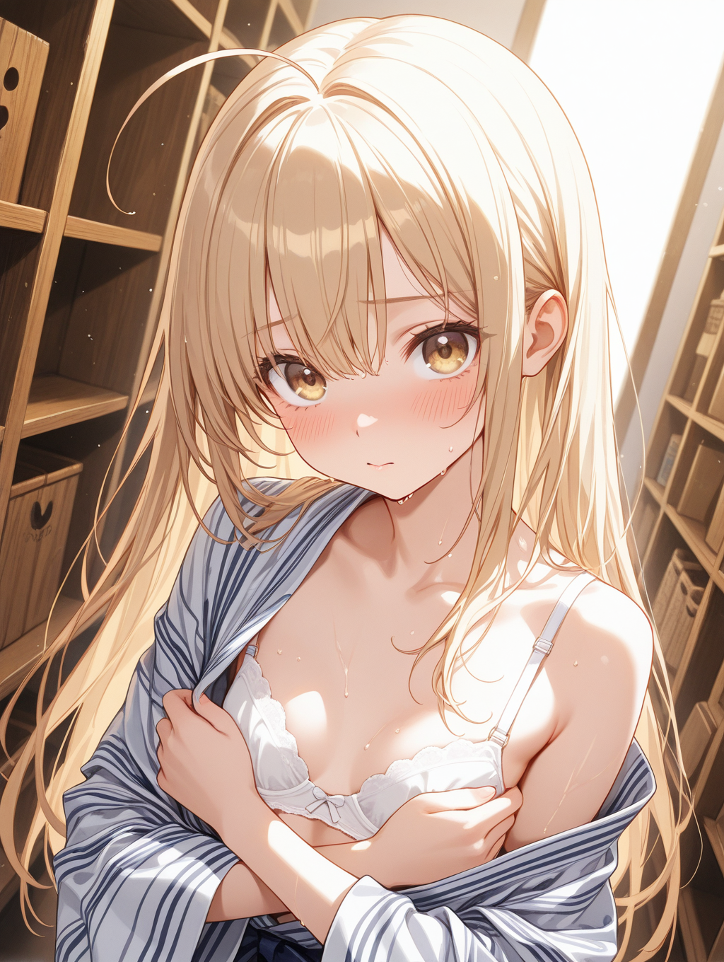 意を決して... うちの子かなちゃん 温泉上がりに髪を乾かしている〇〇ちゃんシリーズ