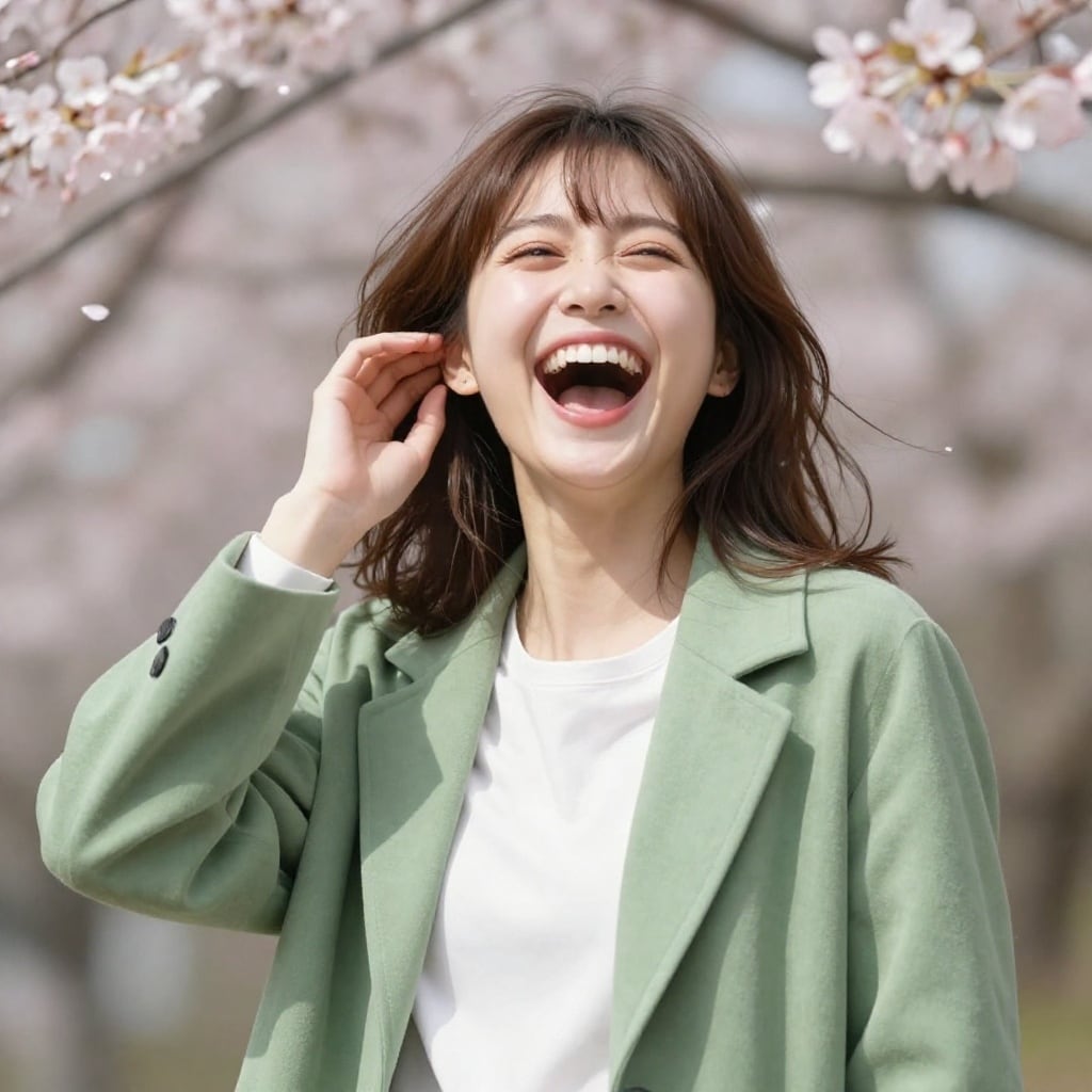 桜並木を散歩