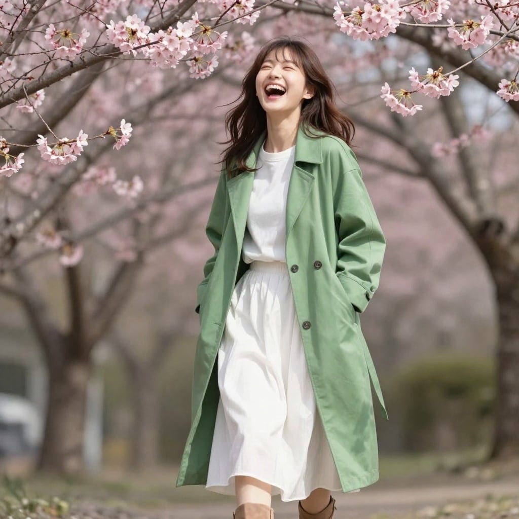 桜並木を散歩
