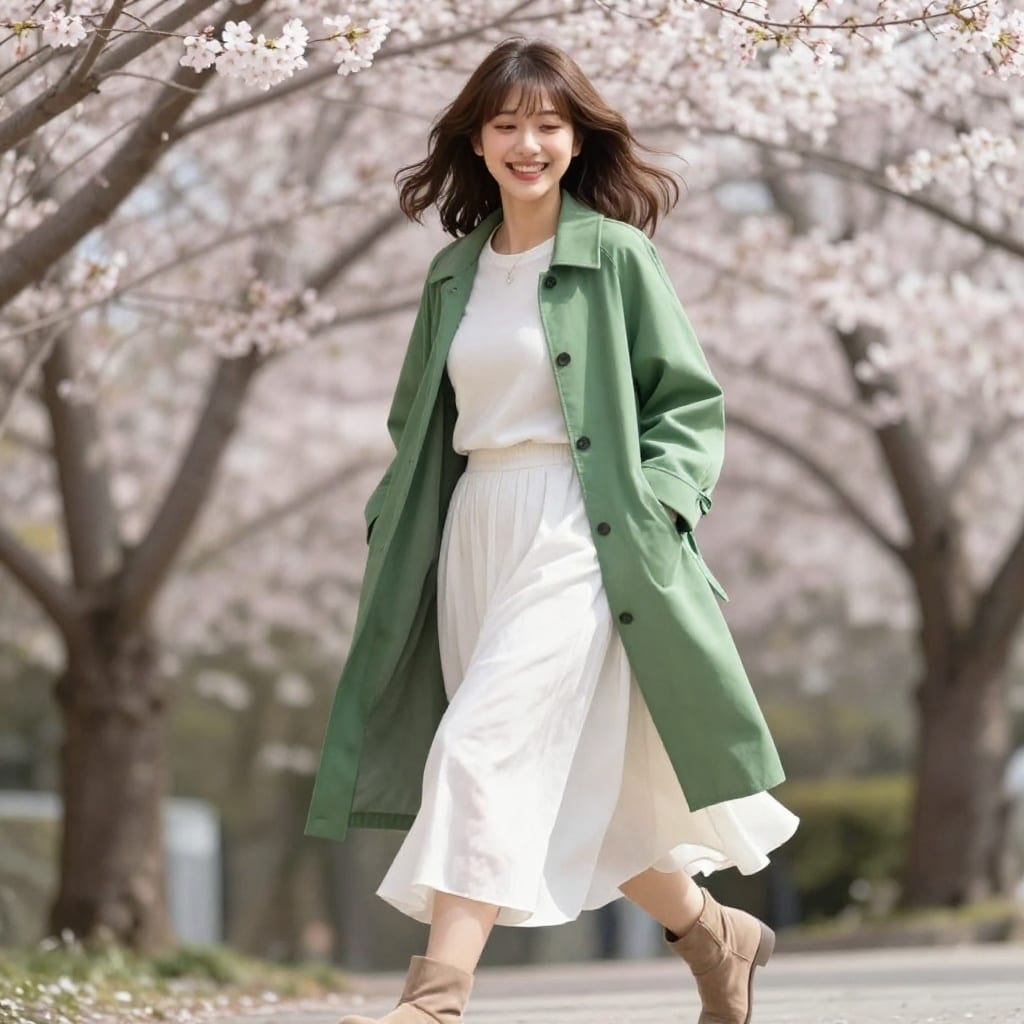 桜並木を散歩
