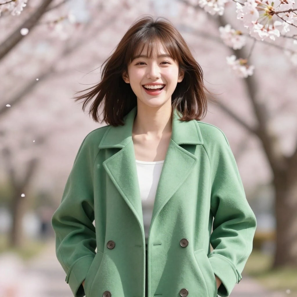 桜並木を散歩