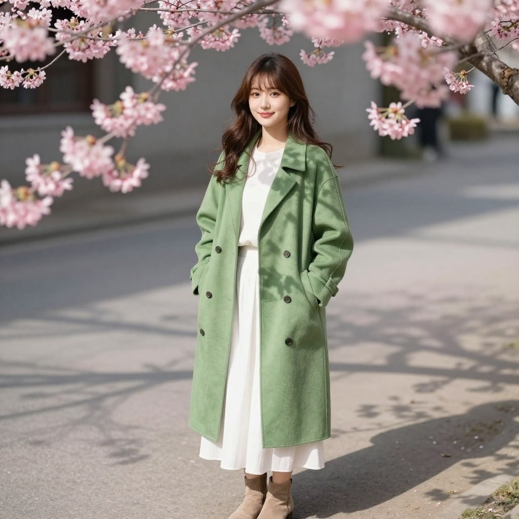 桜並木を散歩
