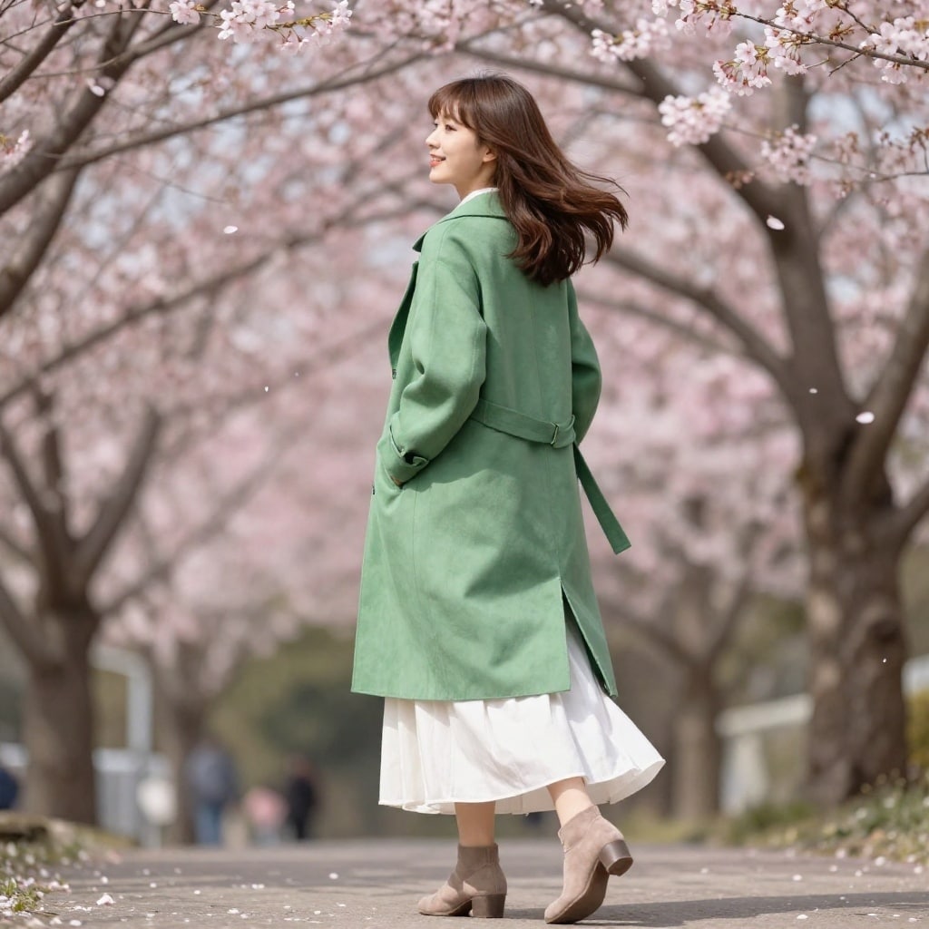 桜並木を散歩