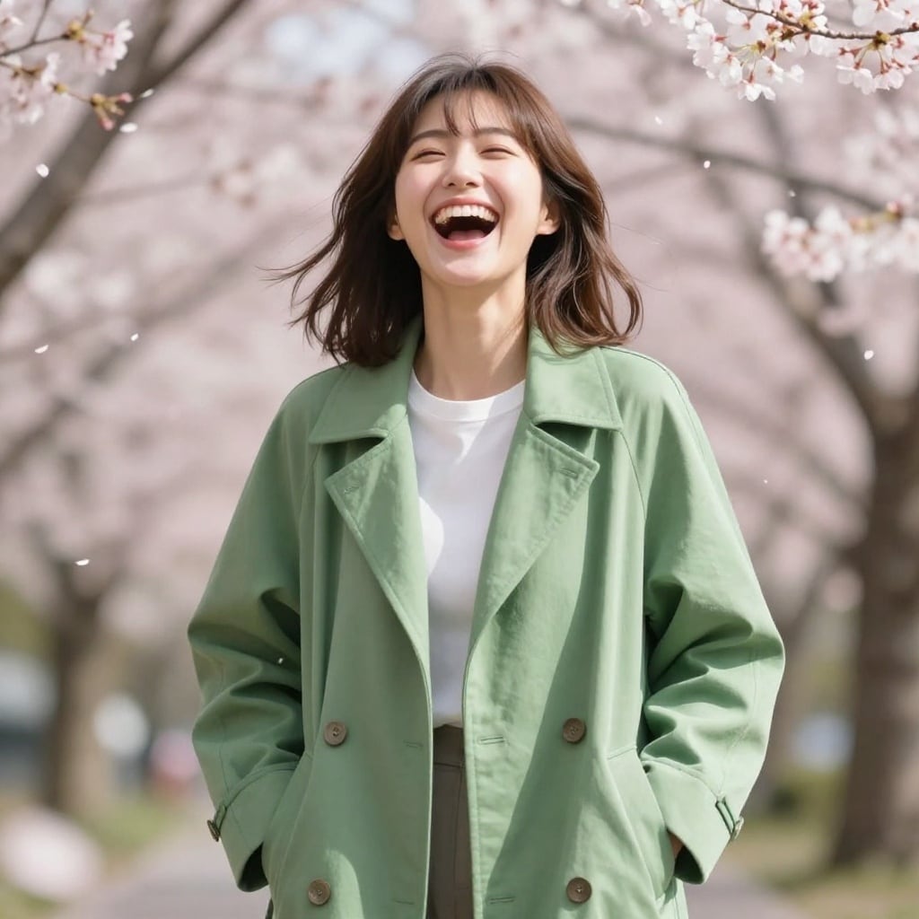 桜並木を散歩