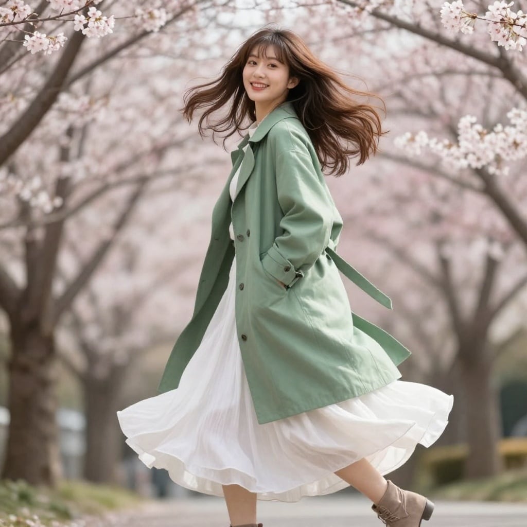 桜並木を散歩