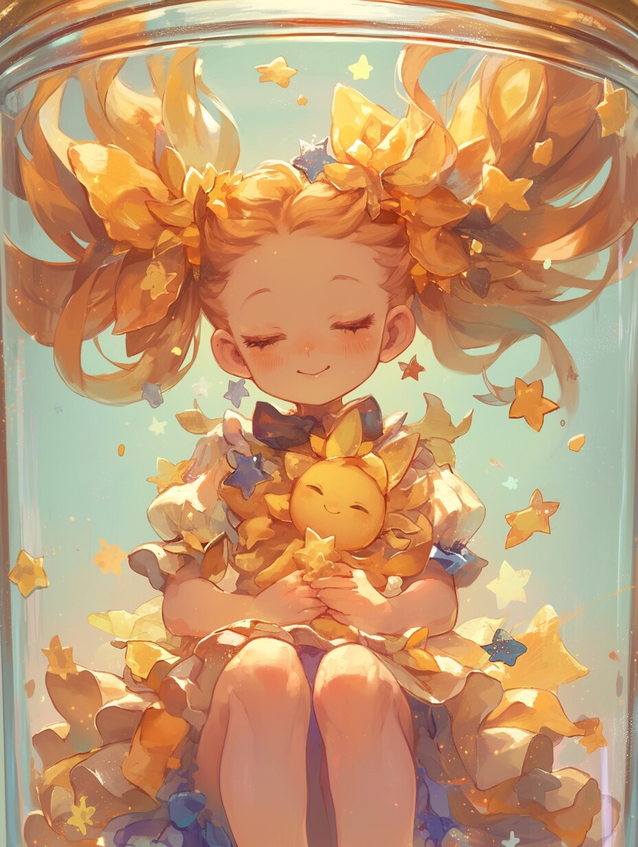 「瓶詰の少女」黄57 | の人気AIイラスト・グラビア