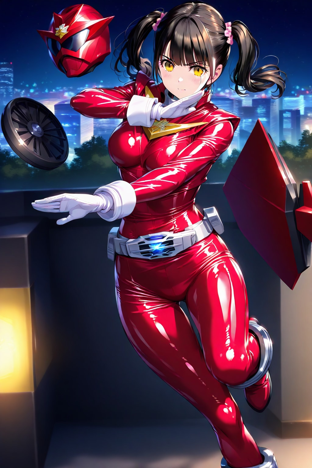 戦隊ヒロイン赤黄桃