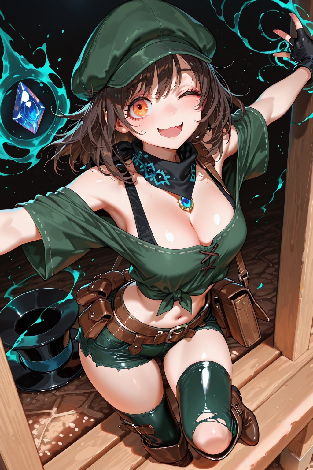 呪いのシルクハットを装備したシーフさん