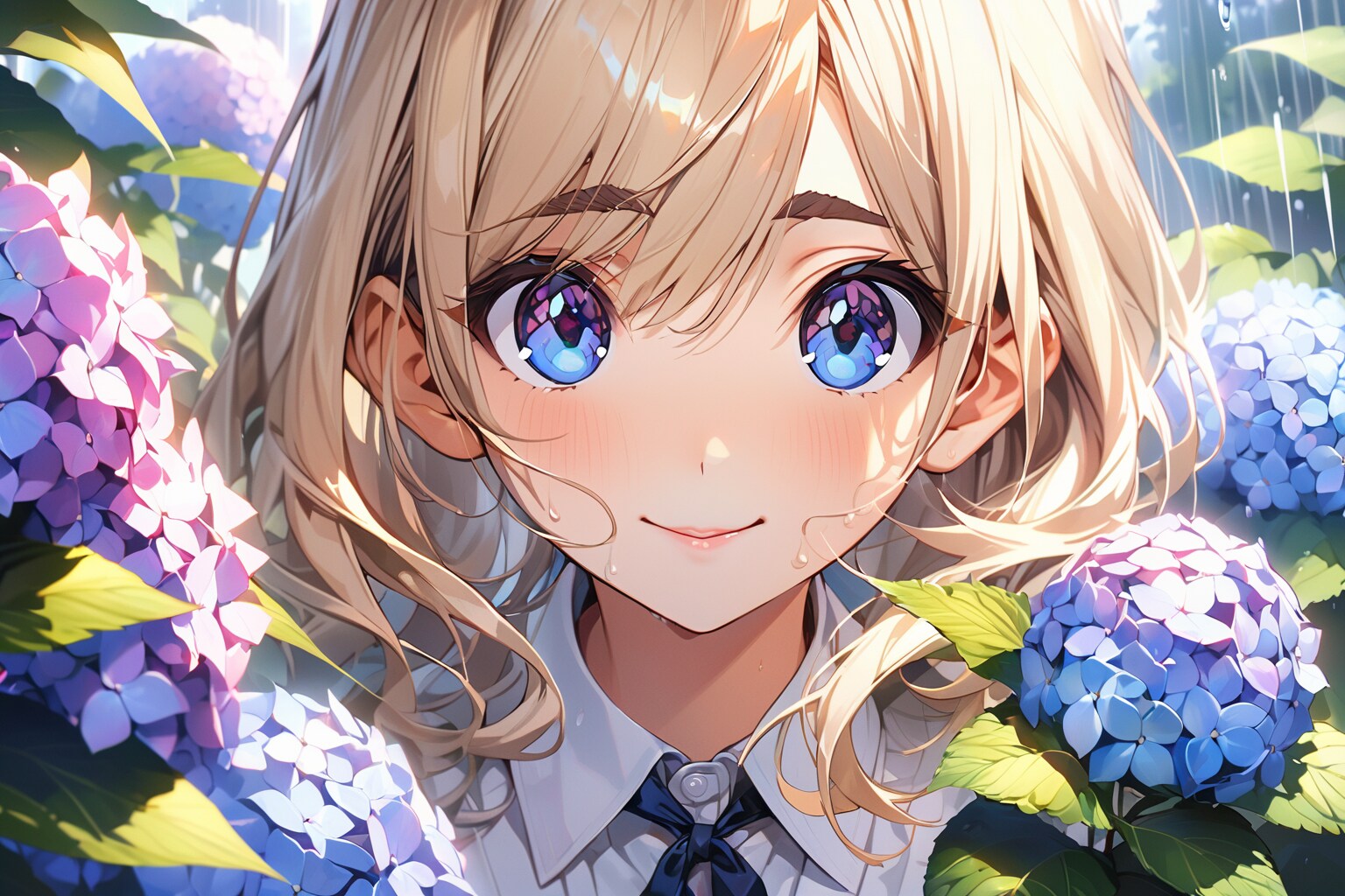 2枚] VEGA版 紫陽花と女性 | の人気AIイラスト・グラビア