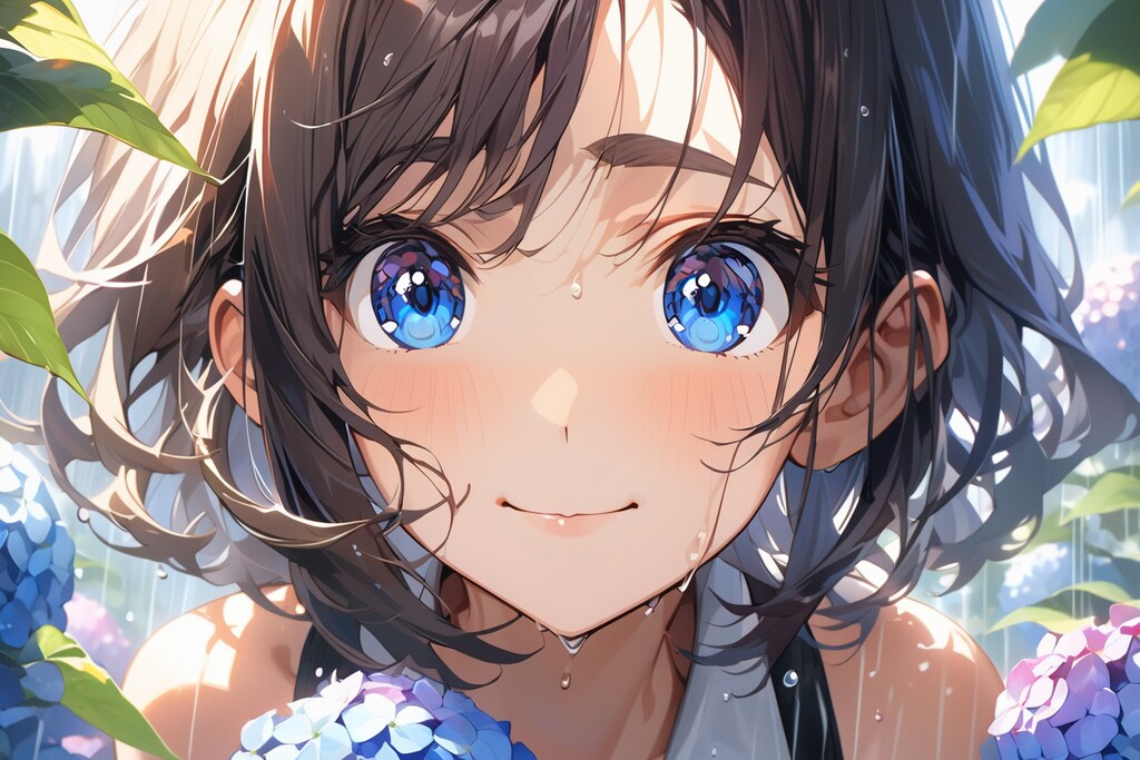 2枚] VEGA版 紫陽花と女性