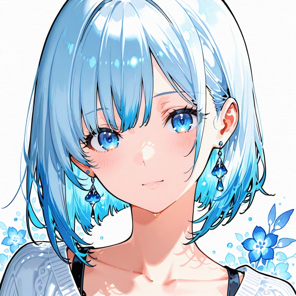 青髪ボブ | の人気AIイラスト・グラビア