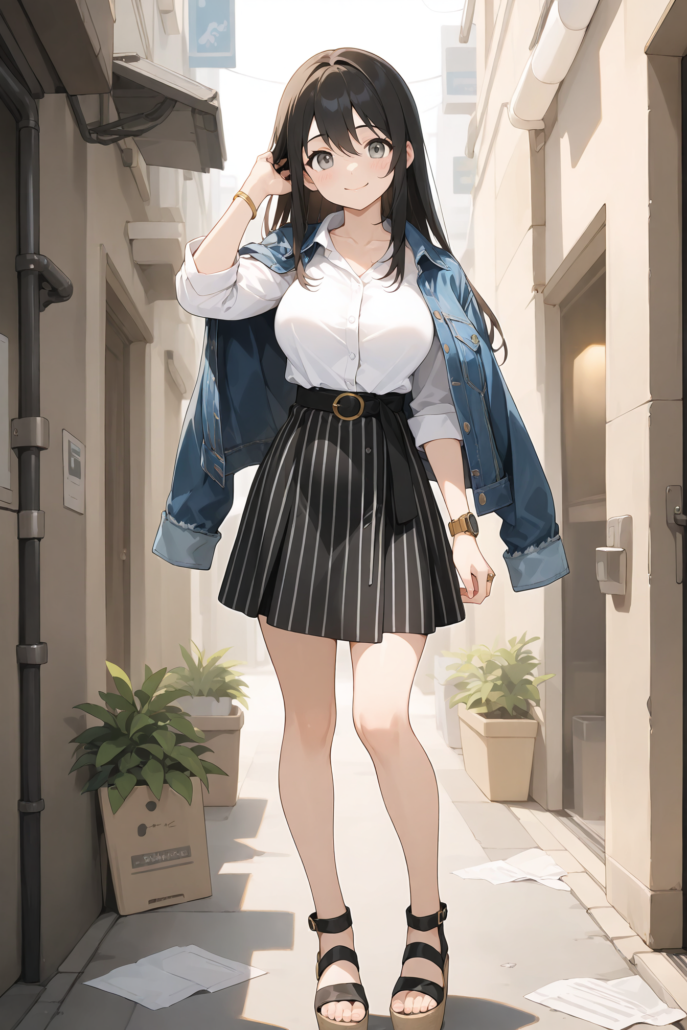 ピンストライプスカート