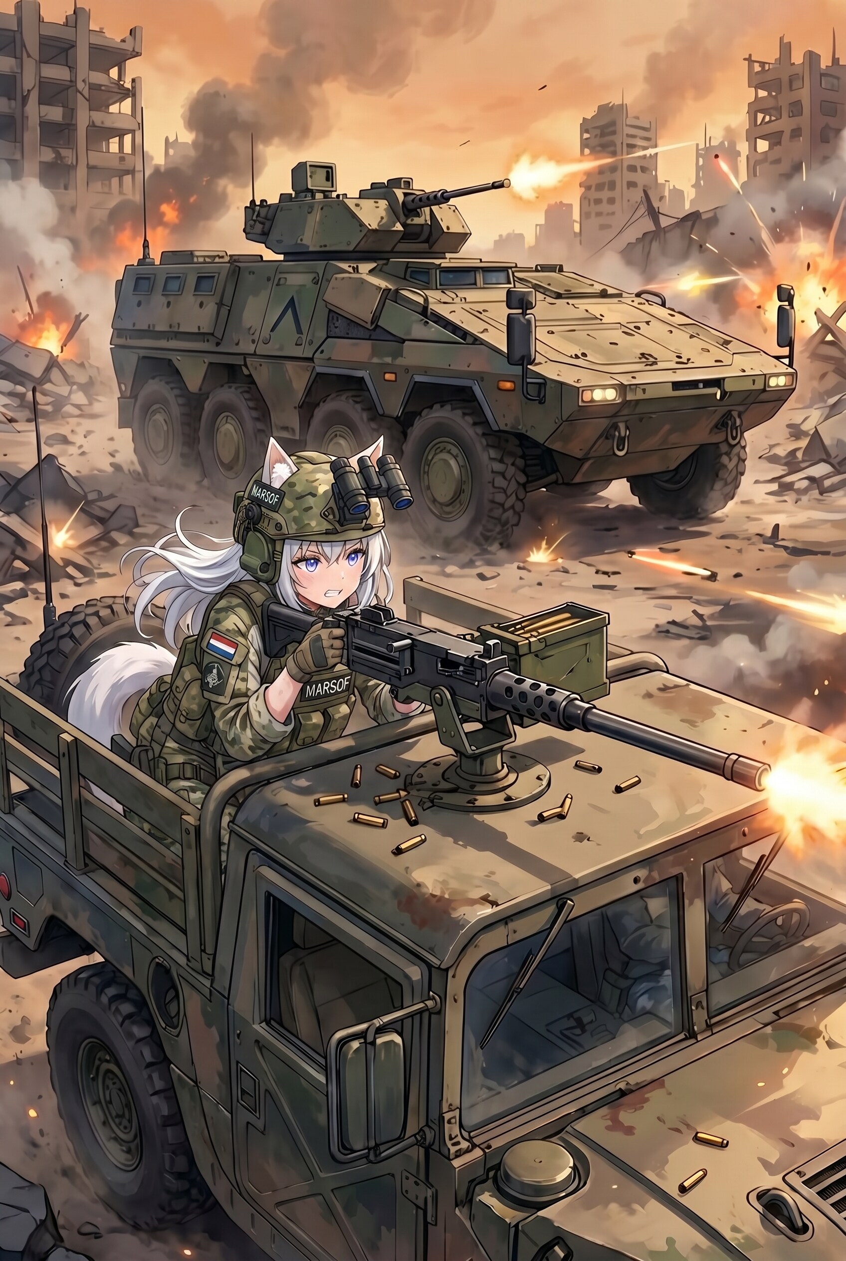 血と汗と硝煙の匂いが漂う戦場💥💥💥 | の人気AIイラスト・グラビア