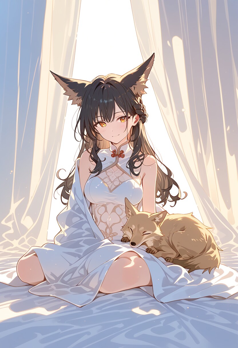 Days AI「狐耳系美少女と朝の光」 | の人気AIイラスト・グラビア