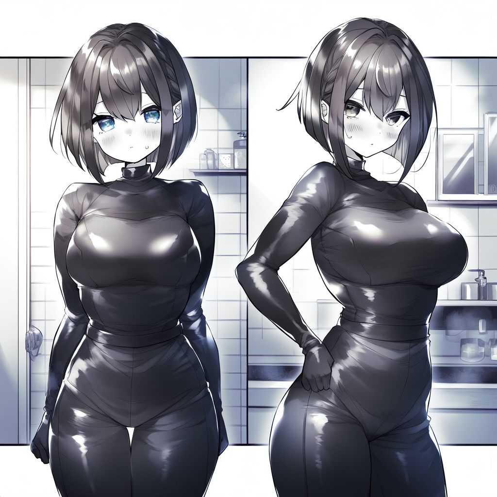 ラバースーツ(モノクロ)