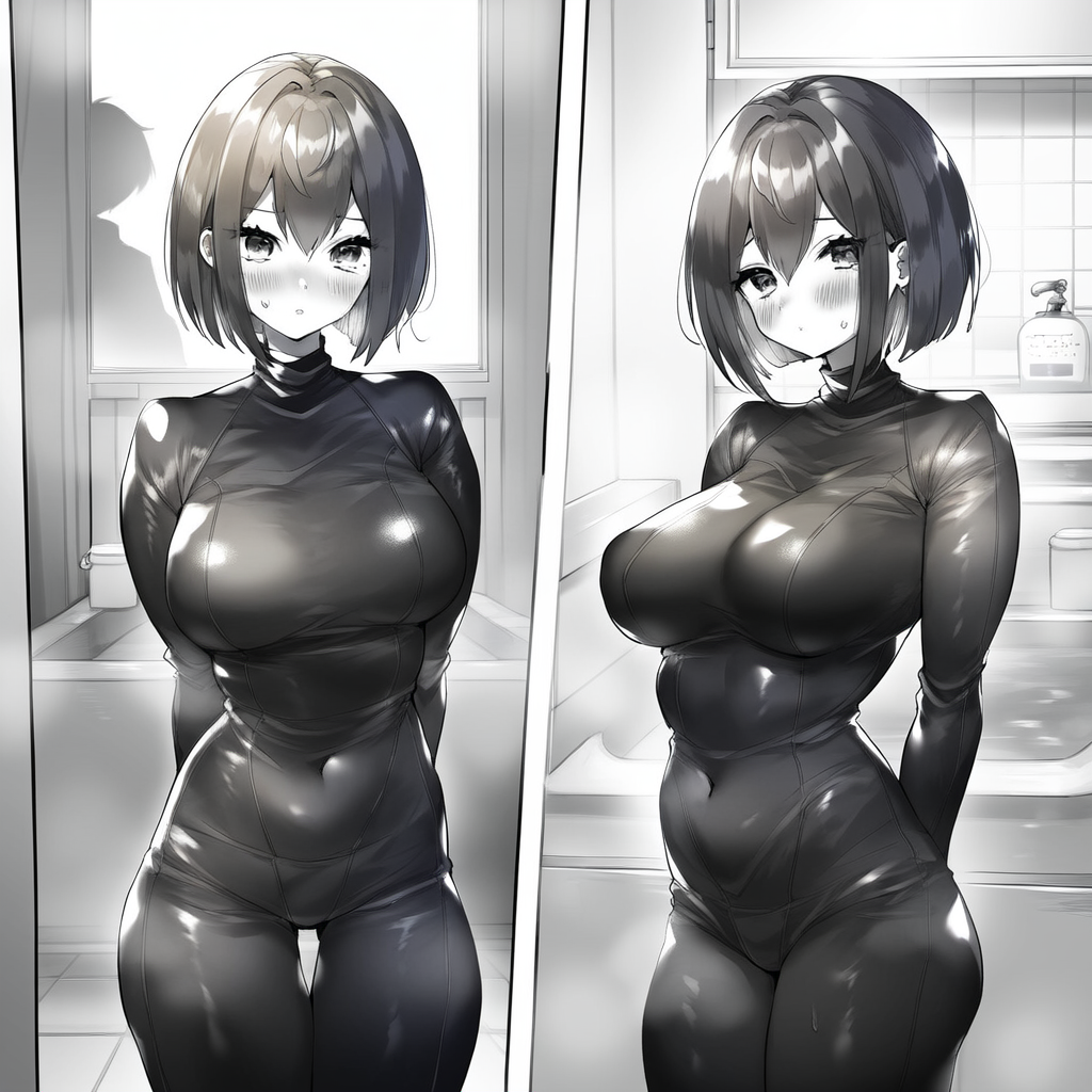 ラバースーツ(モノクロ)