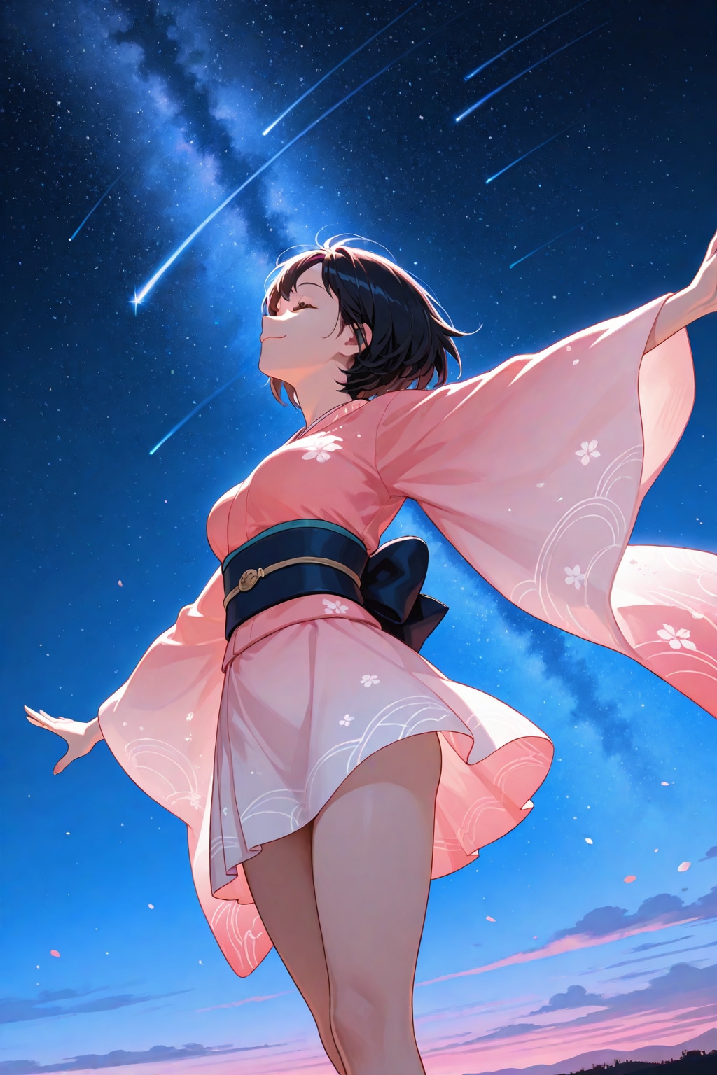星空の下で舞う少女