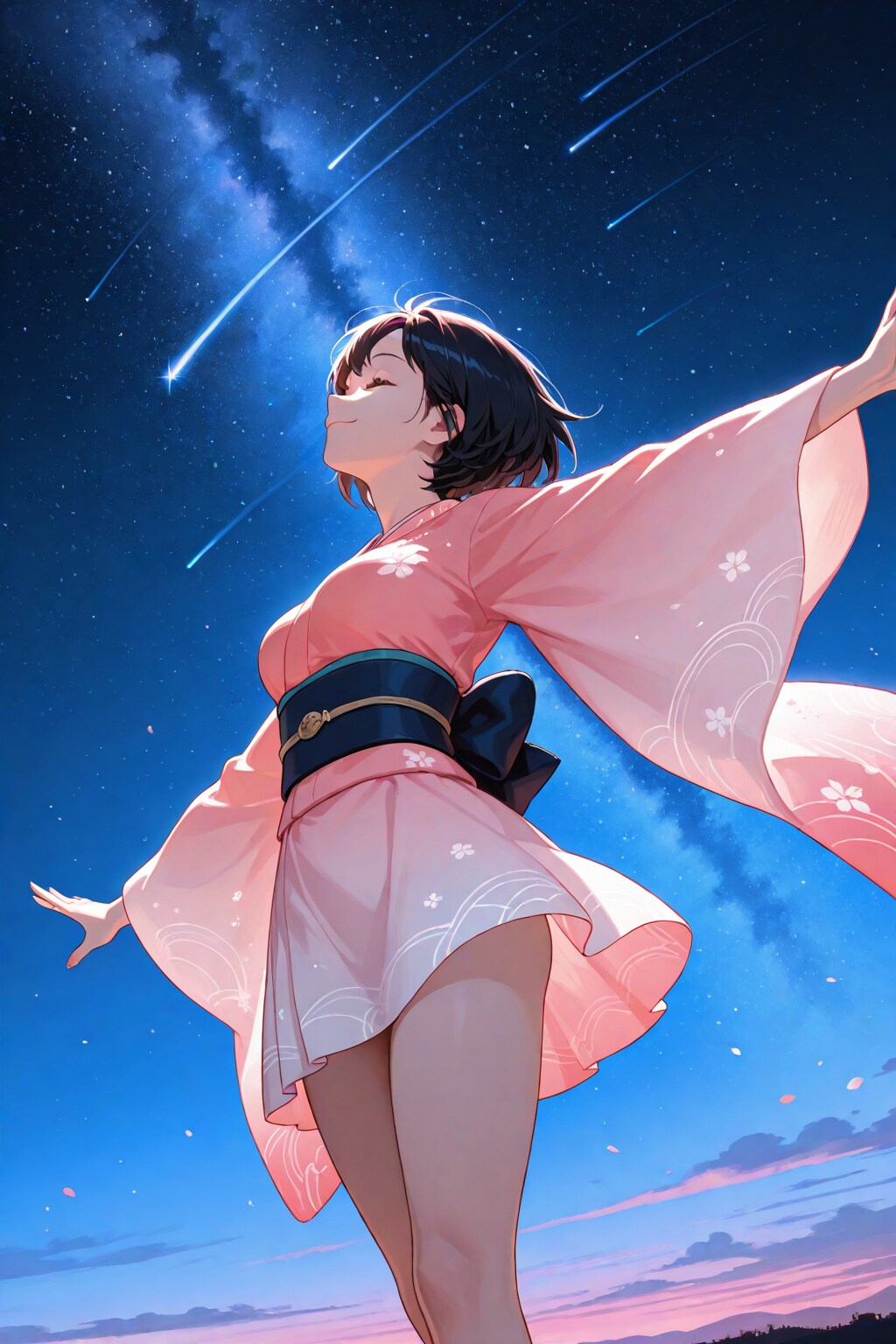 星空の下で舞う少女