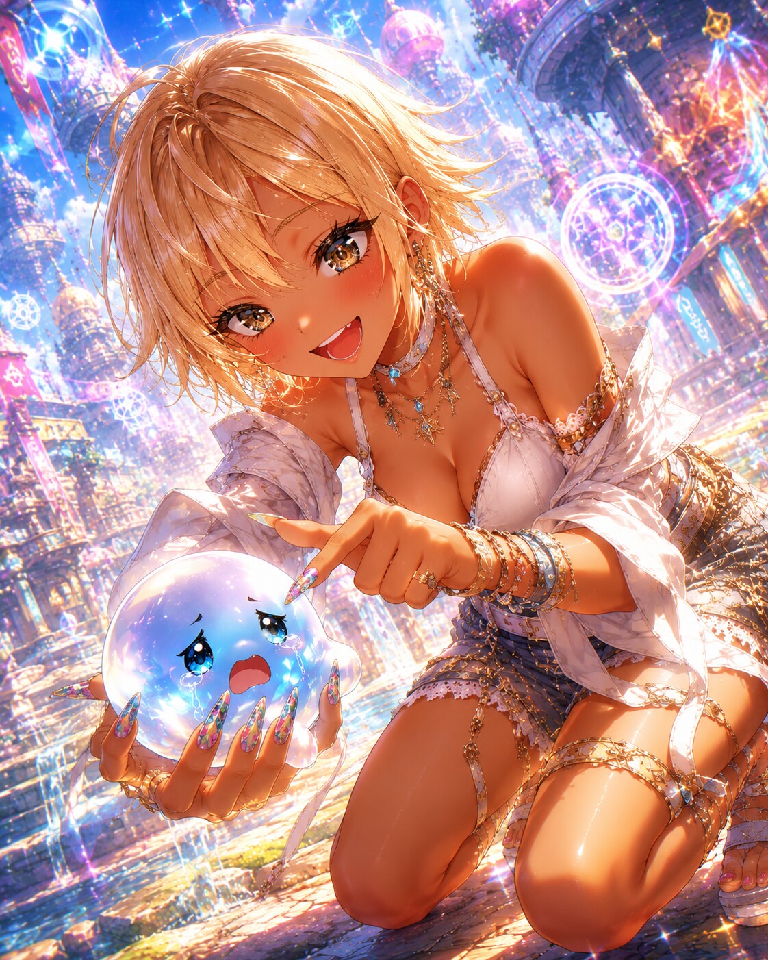 金髪ギャル　魔法都市で迷子のスライムを拾うVer.chatGPT