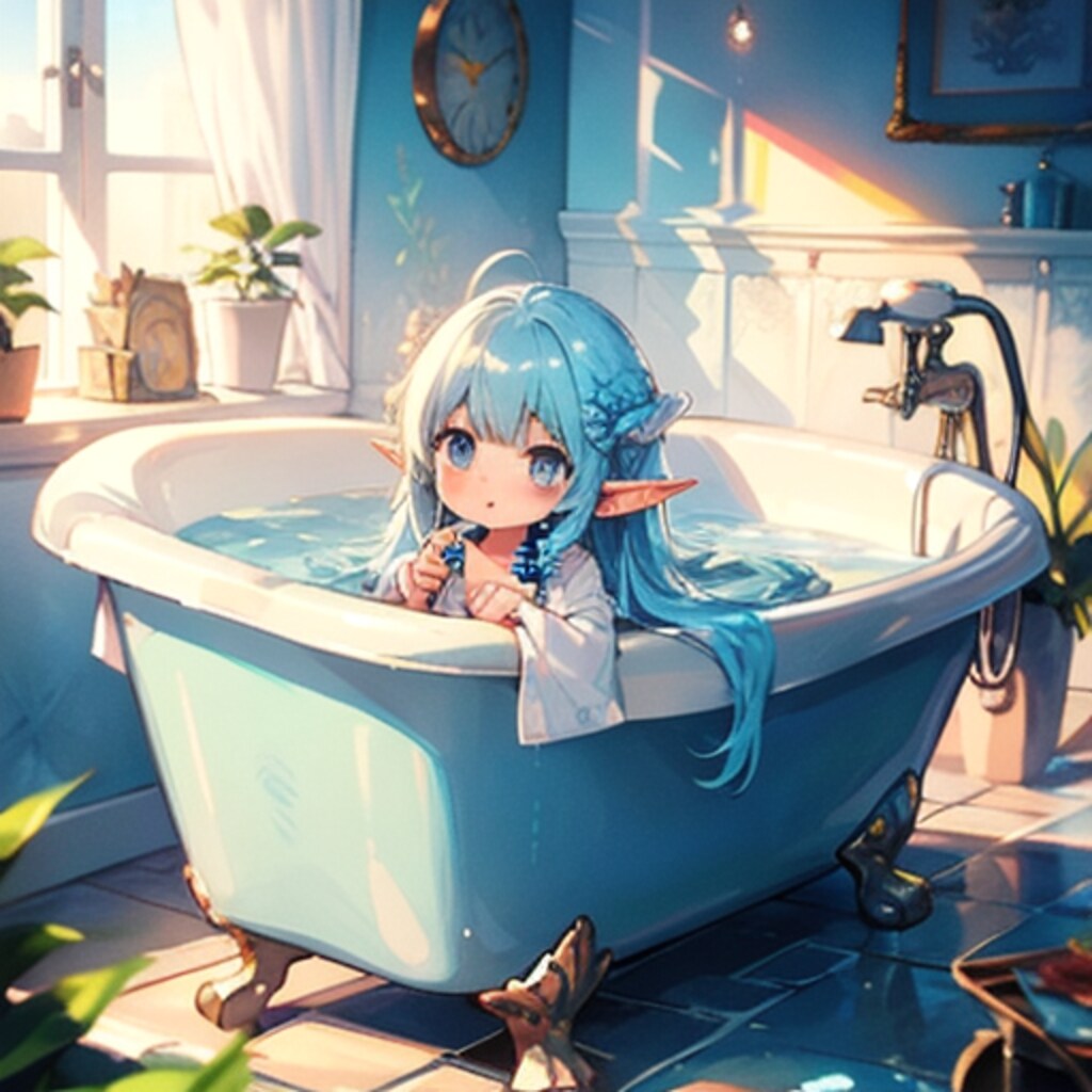 たくさん遊んだのでゆっくりお風呂。