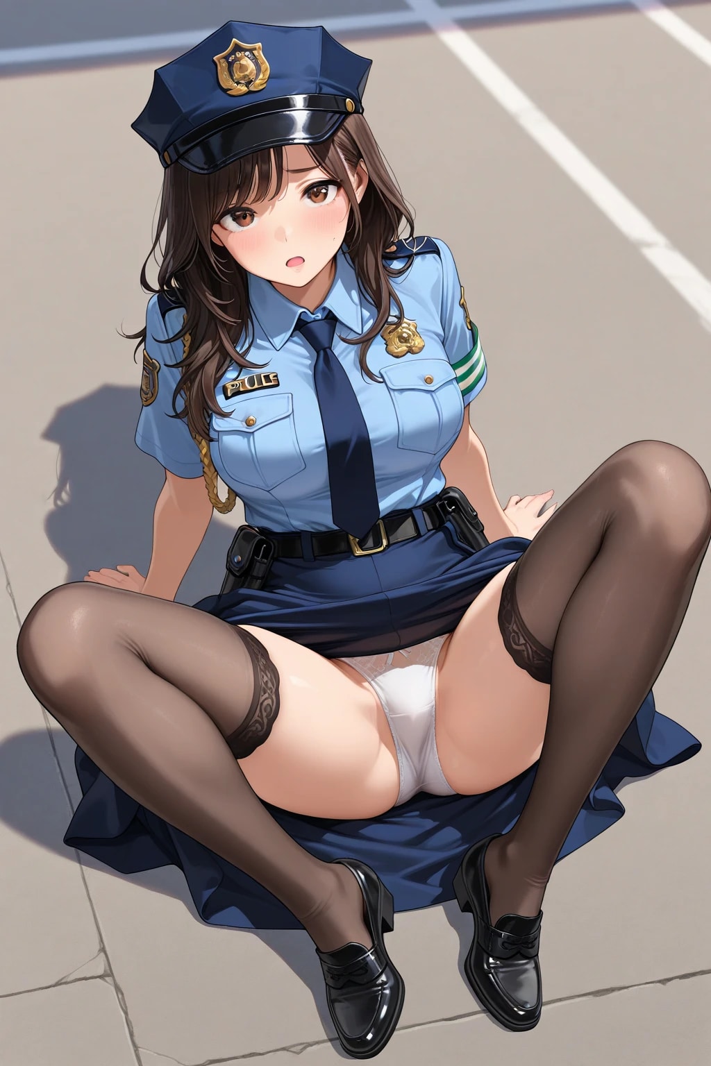 コケちゃったミニスカポリス