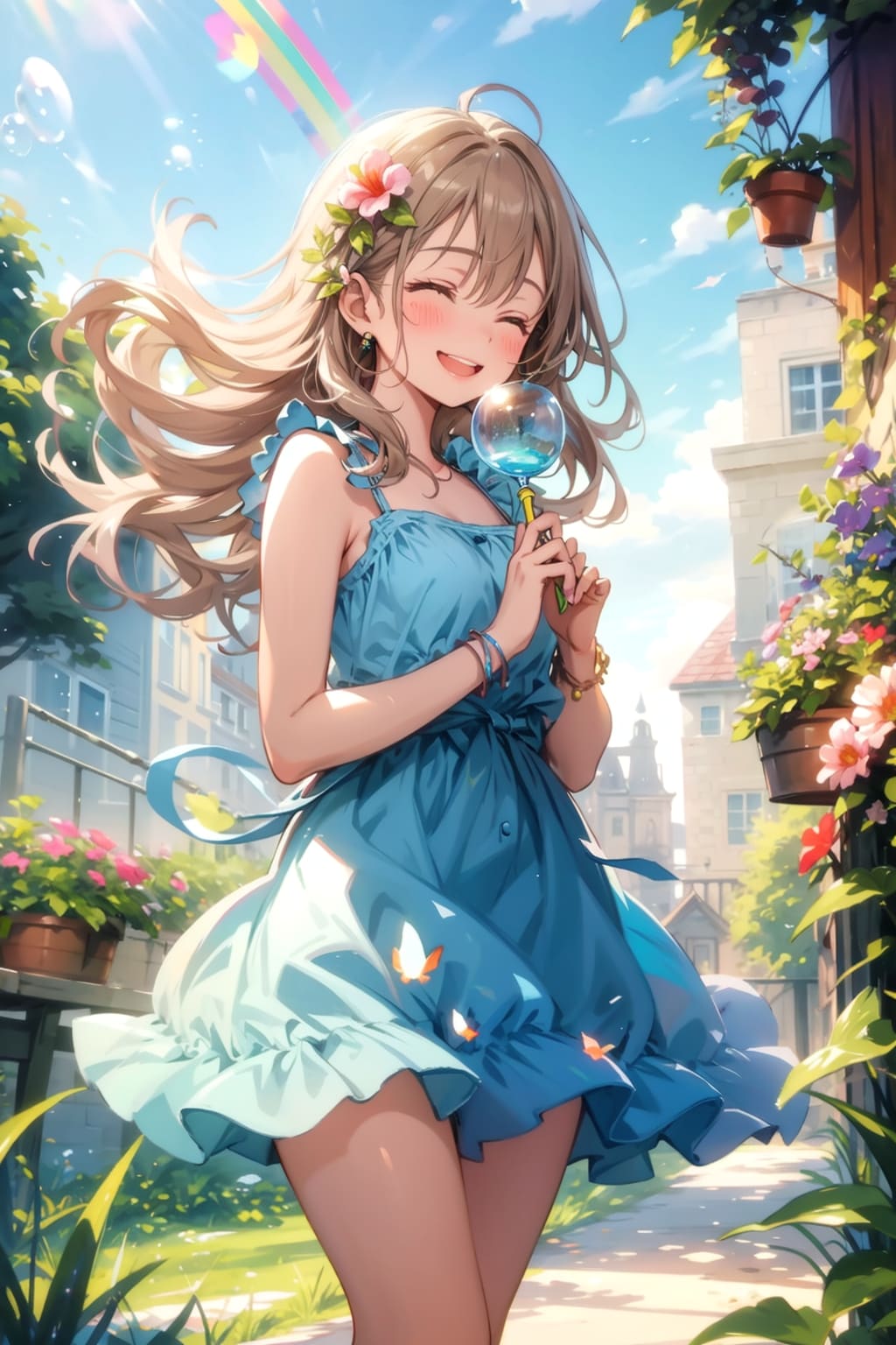 シャボン玉と彼女 | の人気AIイラスト・グラビア