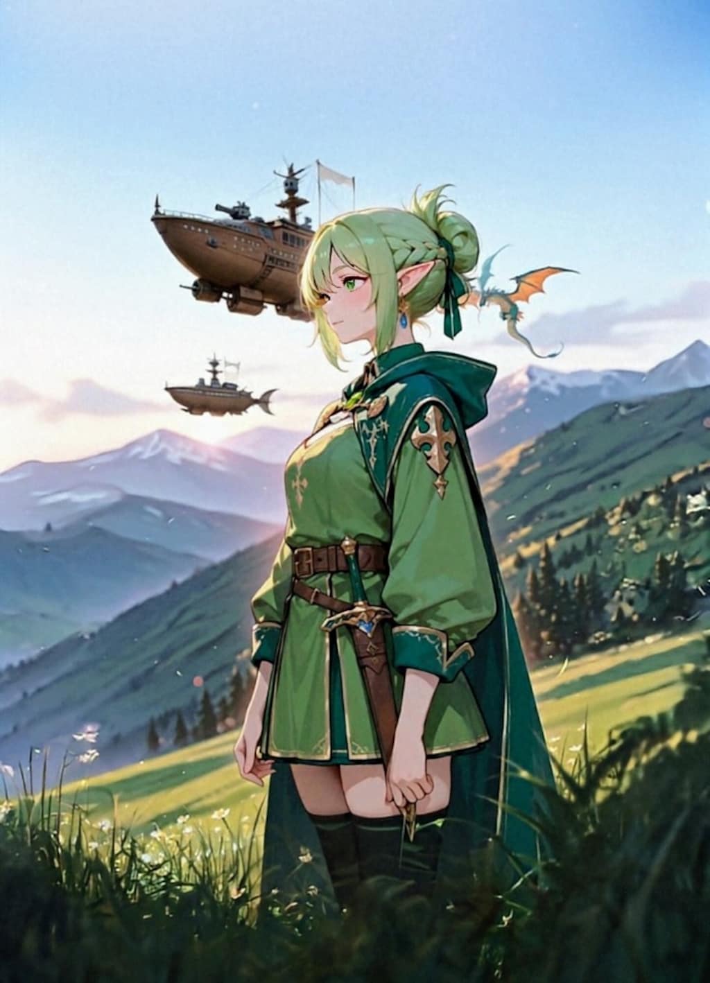 朝焼けの旅立ち　　　　　　　　　　　　　　　　from｢緑髪エルフの召喚師｣🔯