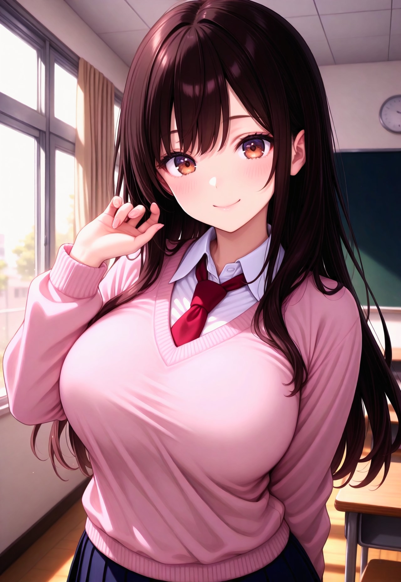 1002（ピンクのセーター） | の人気AIイラスト・グラビア